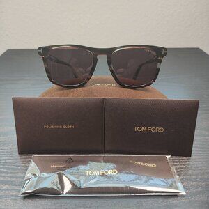 Tom Ford Gerard - Sunglasses Men's Shiny Striped Brown Havana 54mm